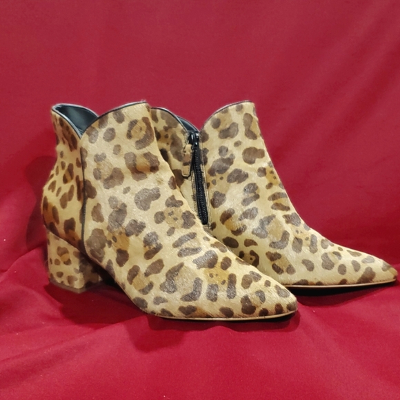 Cole Haan leopard print calf skin side zip Chelsea boot - Picture 1 of 10